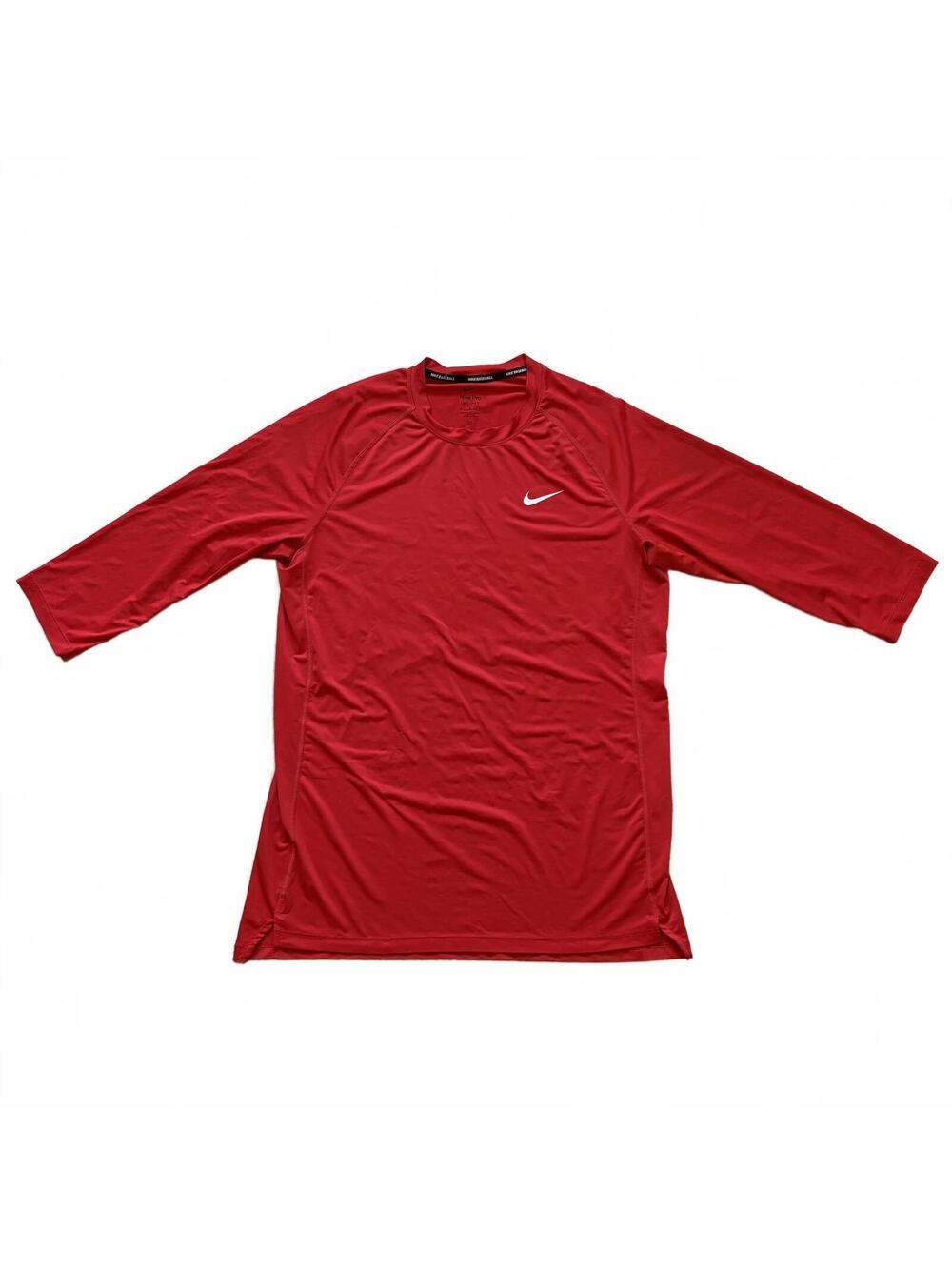 Nike Pro Baseball Stock Dri-Fit Game Shirt 3/4 Sleeve Top Red Men’s Size Large